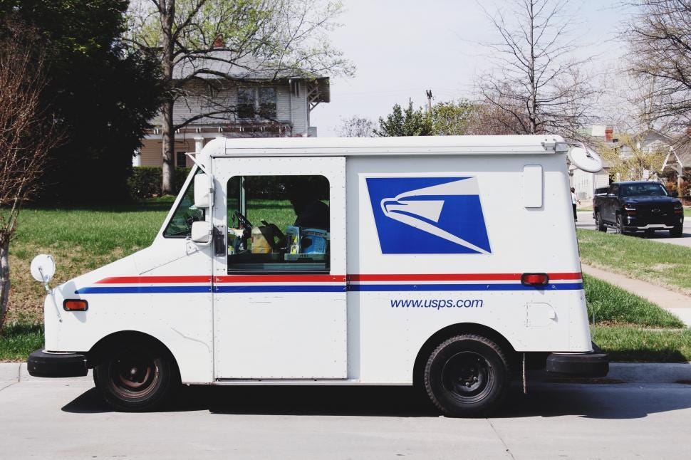 Free Stock Photo of Postal Truck Parked on Side of Road | Download Free  Images and Free Illustrations