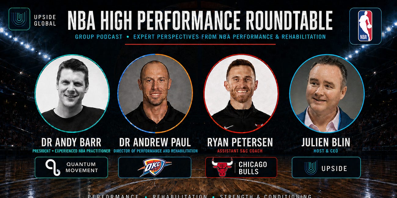 🏀Upside NBA Video Chat with Dr Andrew Paul (OKC), Dr Andy Barr (Quantum Movement), Ryan Petersen (Chicago Bulls) on NBA Offseason Preparation, Best practices and More.