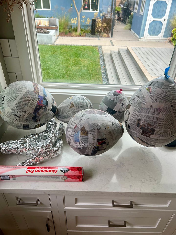 Paper machè halloween spider decorations