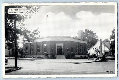 Caldwell Ohio Postcard US Post Office Building Exterior Roadside c1940s  Vintage | eBay