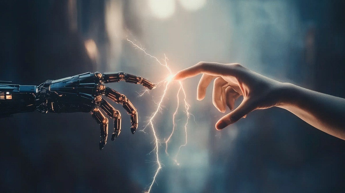 Free Human meets robot Image | Download at StockCake