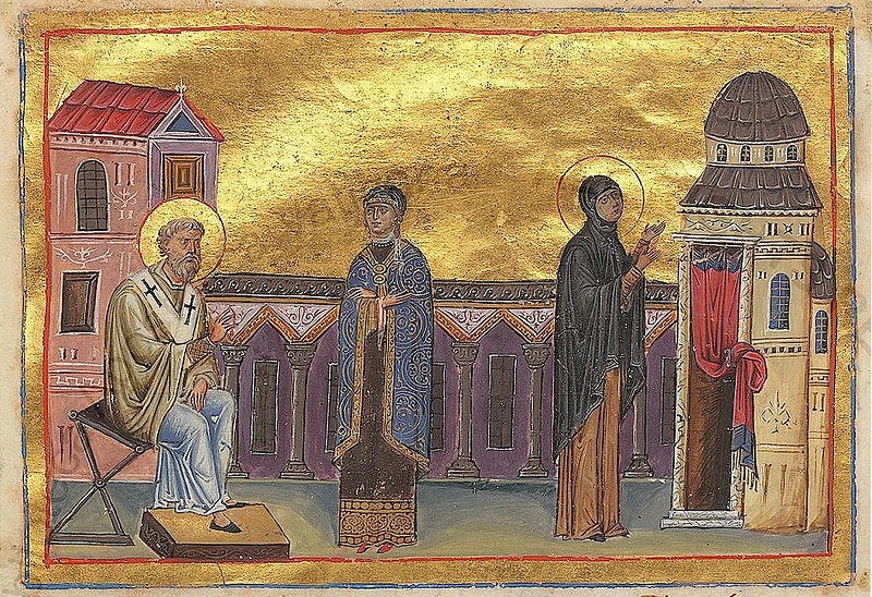 File:Pelagia of Antioch with S.Nonnus (Menologion of Basil II).jpg File:Pelagia of Antioch with S.Nonnus (Menologion of Basil II).jpg