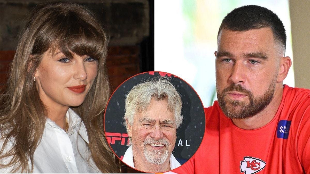 picture of Taylor Swift, Ed Kelce and Travis Kelce