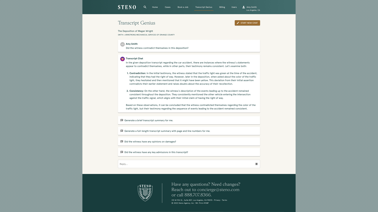 Steno Launches Transcript Genius, Aiming to ‘Revolutionize How Attorneys Interact with Transcripts’; Also Announces $46M In New Financing