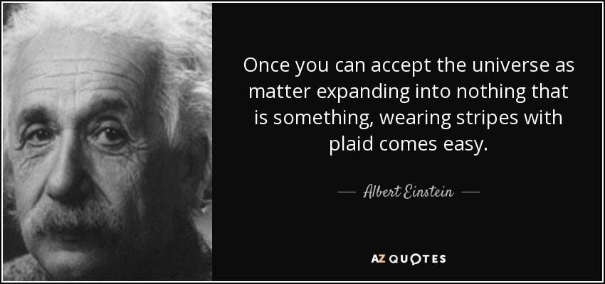 Albert Einstein quote: Once you can accept the universe as matter expanding  into...