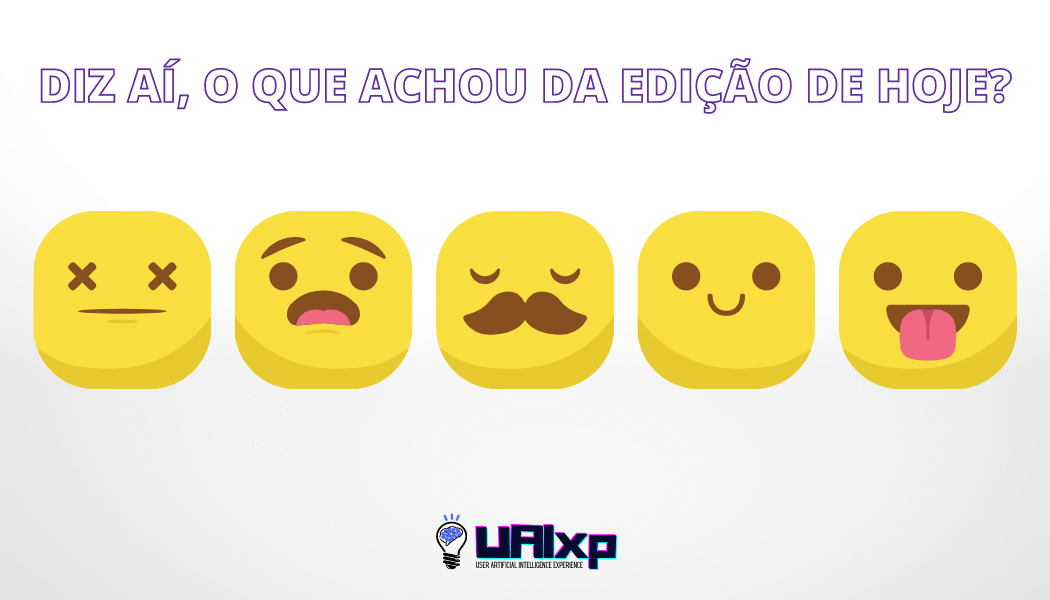  imagem com cinco emojis representando a satisfação ou insatisfação em relação ao conteúdo.