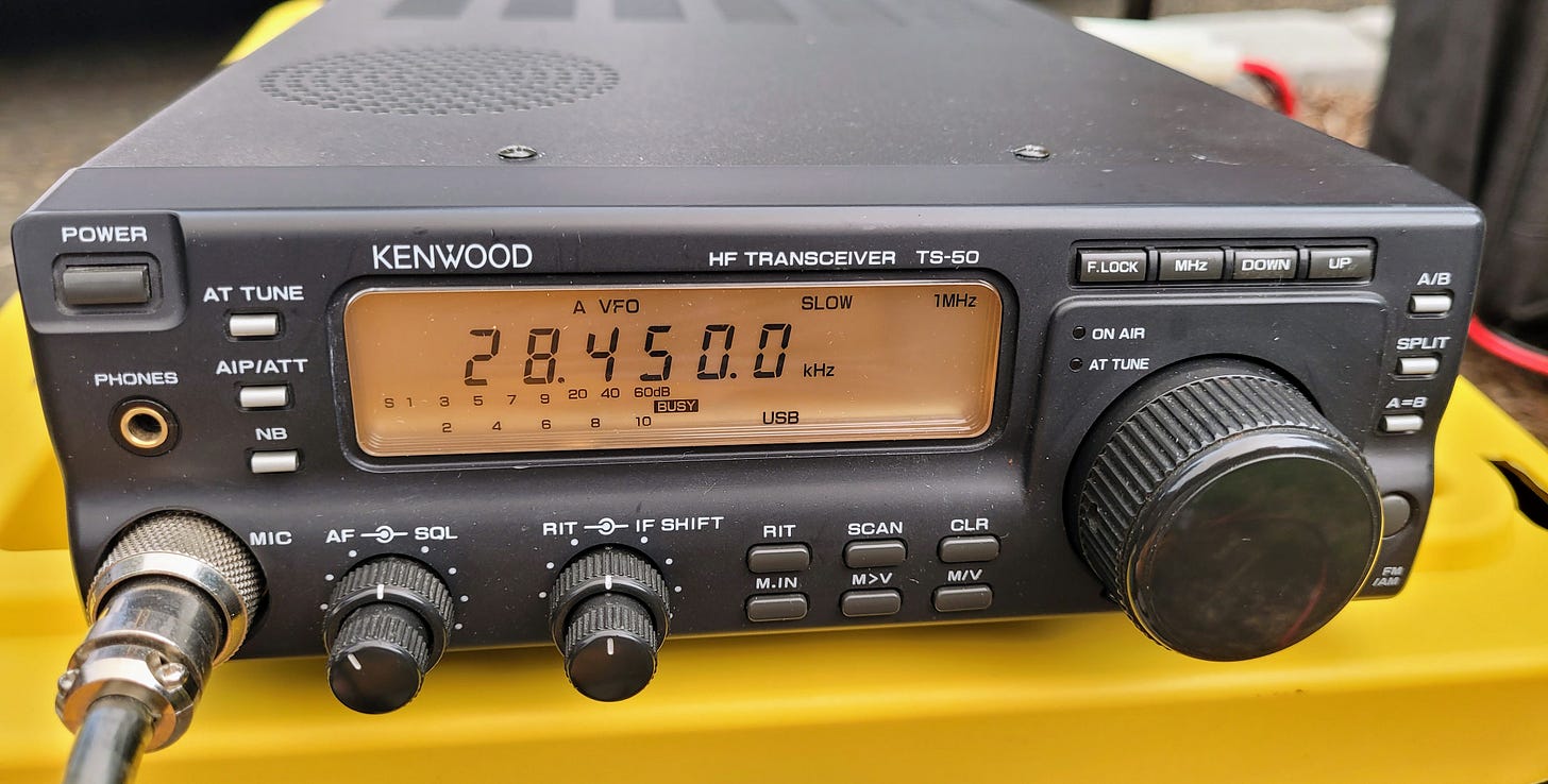 Kenwood TS-50S transceiver in operation