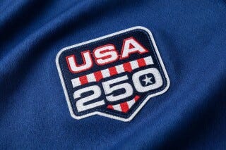 This photo provided by Fanatics shows the USA 250 patch photographed in Irvine, Calif., on Jan. 16, 2026. (Fanatics via AP) This photo provided by Fanatics shows the USA 250 patch photographed in Irvine, Calif., on Jan. 16, 2026. (Fanatics via AP)