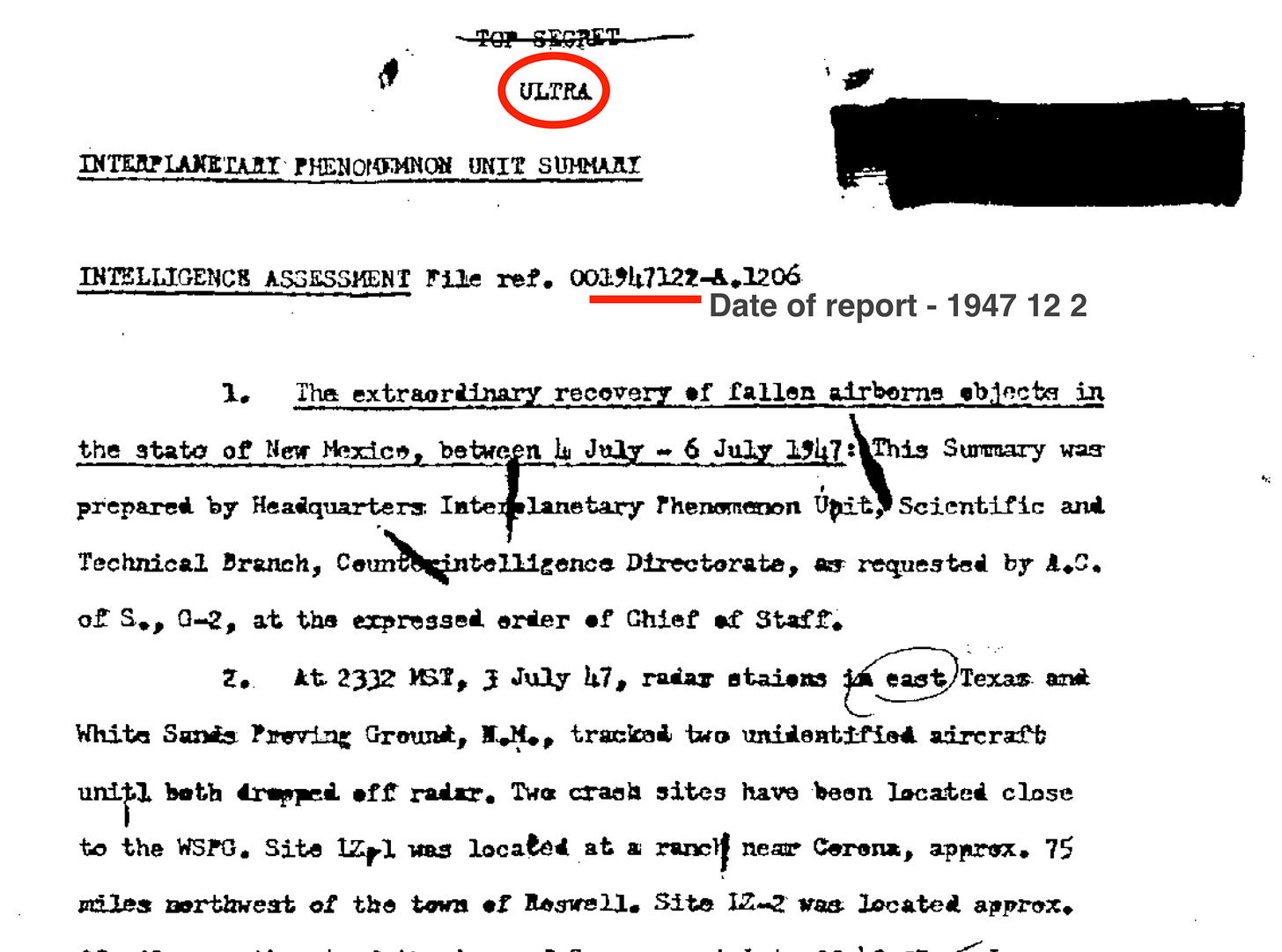 Image source: https://majesticdocuments.com/pdf/ipu_report.pdf Report is likely from December 2nd, 1947 Image source: https://majesticdocuments.com/pdf/ipu_report.pdf Report is likely from December 2nd, 1947