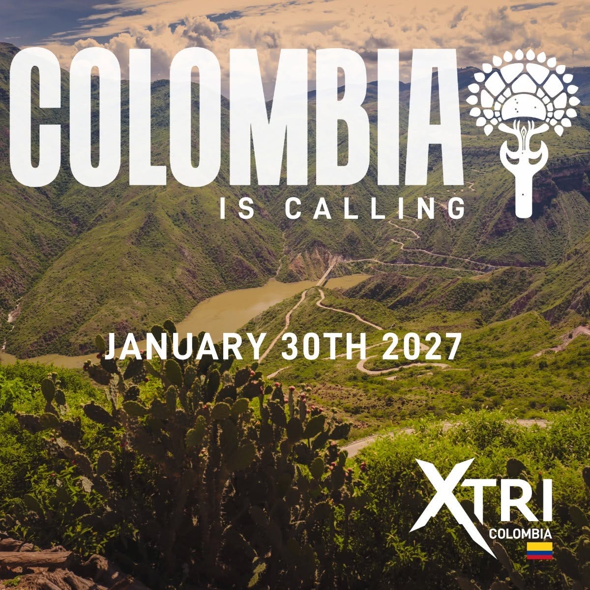 Chibchi Fisha XTRI Colombia promotional image for the January 30, 2027 race in Boyacá
