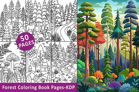 Forest coloring page