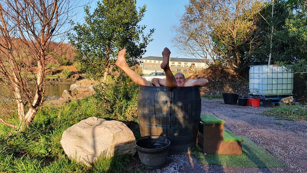 Gerhard enjoying his seaweed bath