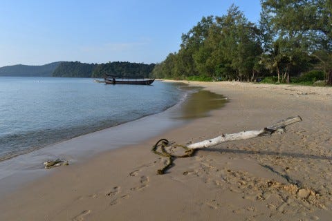 Meet Military Beach on Koh Rong Samloem. Photo: Stuart McDonald Meet Military Beach on Koh Rong Samloem. Photo: Stuart McDonald