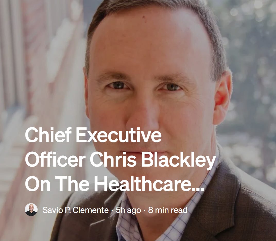 Authority Magazine article feature on healthcare leadership, highlighting Chris Blackley, CEO of Prescryptive Health, discussing systemic incentives and leadership operating systems in healthcare.
