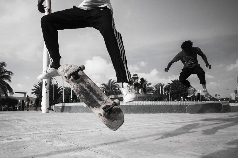 Skateboarders in Dakar, Senegal Skateboarders in Dakar, Senegal