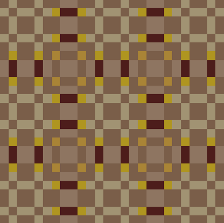 Different color palette examples of the Pixels + Plaid Quilt Pattern designed by Block Party