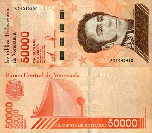 VENEZUELA 50000 BOLIVARES SOBERANO 2019