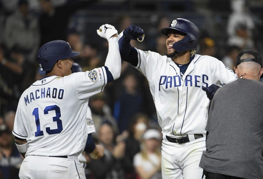 Fernando Tatis Jr. swats first MLB homer; fan happy to return it - The San  Diego Union-Tribune