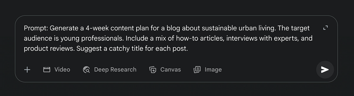 A prompt example for Google Gemini