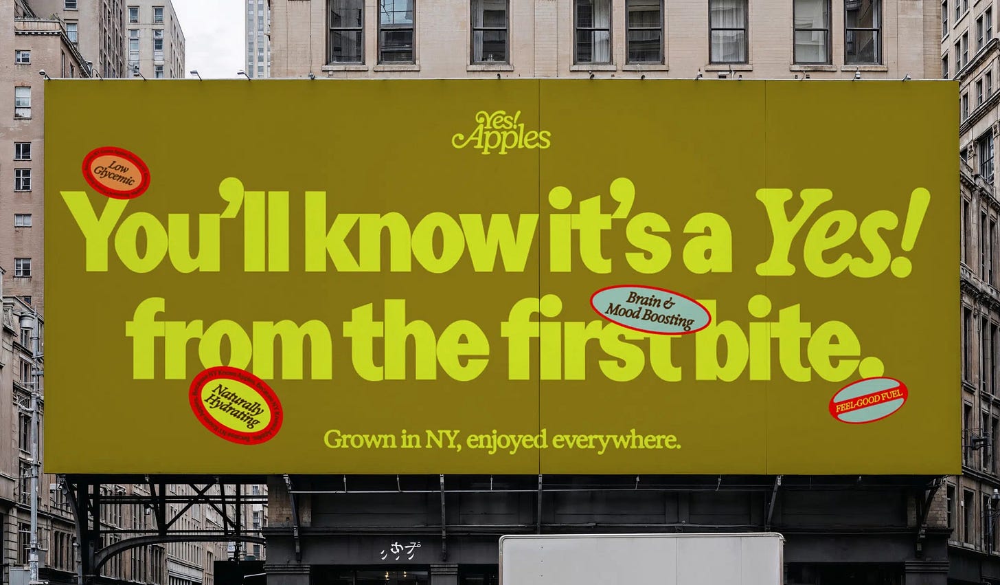 Blurr Bureau Yes Apples branding identity bpo review packaging wordmark logo billboard