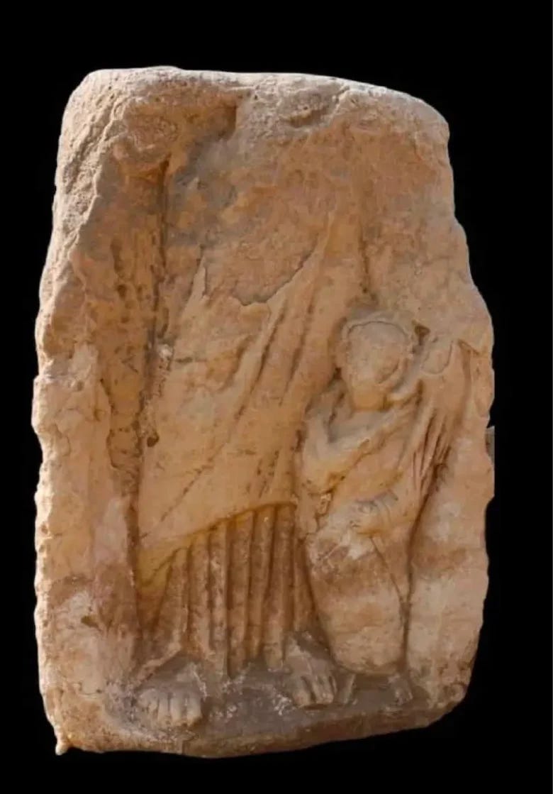 Relief fragment uncovered at the site. Credit: Ministry of Tourism and Antiquities