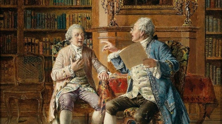 Johann Hamza, Argument in the Library 