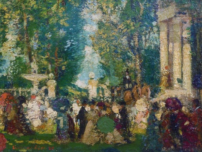 Detail of Gifford Beal’s The Garden Party (1920).