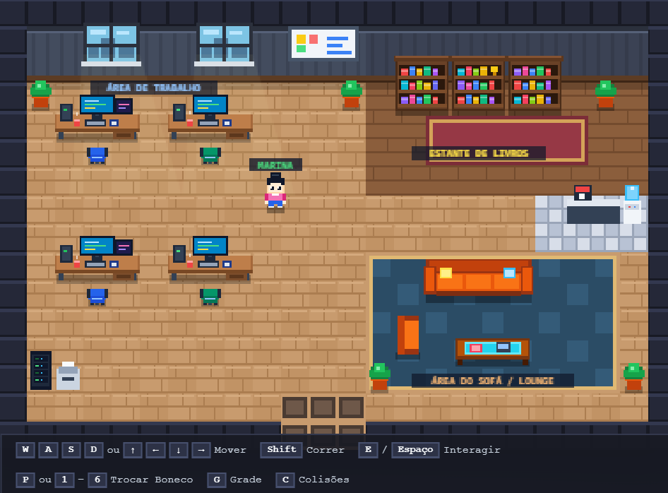 Como eu construí um escritório virtual em pixel art com 3 arquivos e zero bibliotecas