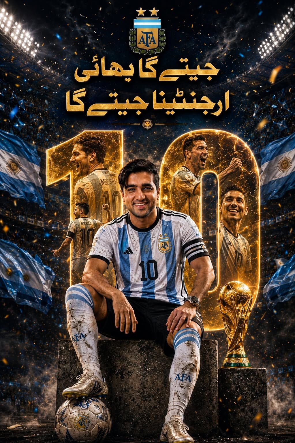 May be an image of soccer, football and text that says 'ATA جیتے گا بھائی ارجنٹينا جیتے ٹیناجیتےگا گا' May be an image of soccer, football and text that says 'ATA جیتے گا بھائی ارجنٹينا جیتے ٹیناجیتےگا گا'