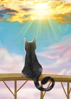 Cat at the sunshine ' Poster by Max Ronn | Displate