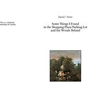 Some Things I Found in the Shopping Plaza Parking Lot and the Woods Behind