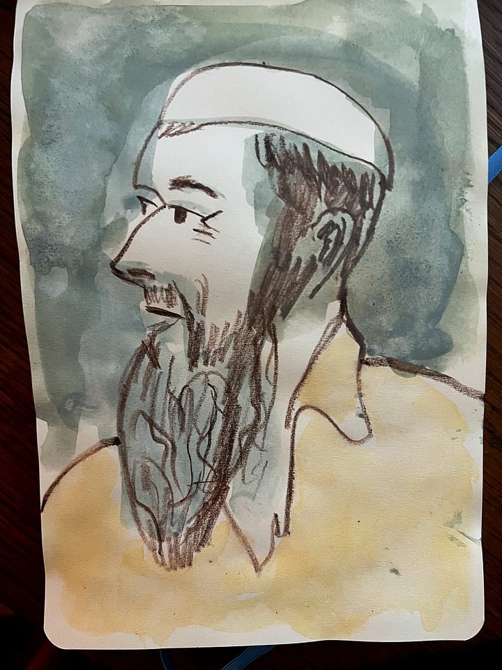 Sketchbook drawings of people by Beth Spencer