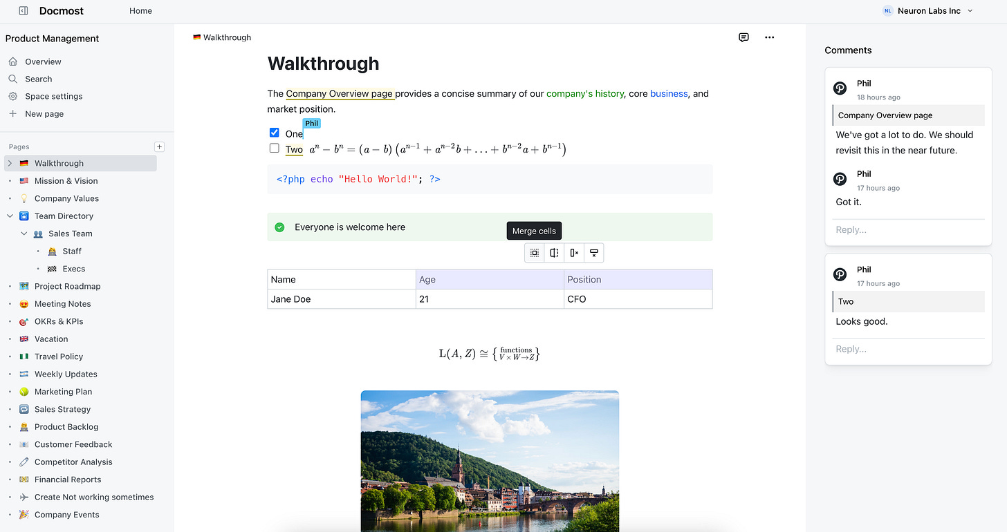 Docmost Interface Image