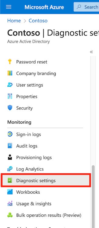 Azure AD Diagnostic Settings Azure AD Diagnostic Settings
