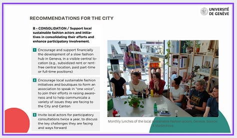 How can the city support sustainable fashion consumption 