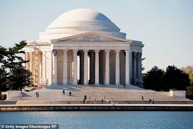 So too would the nearby Jefferson Memorial, whose famed white marble pillars would crumble to dust