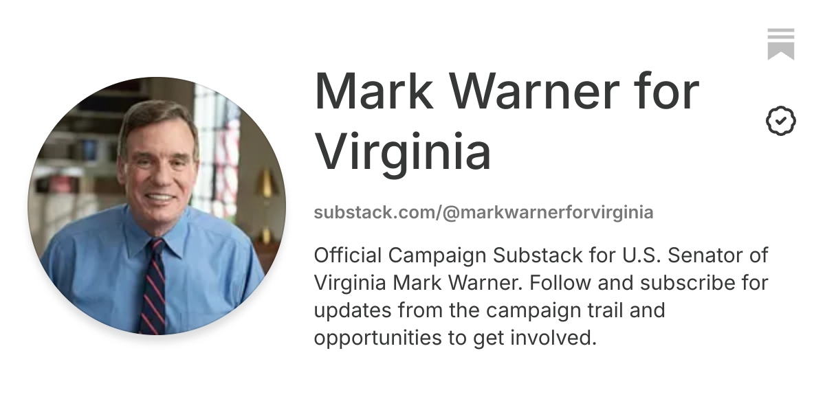 Mark Warner for Virginia | Substack