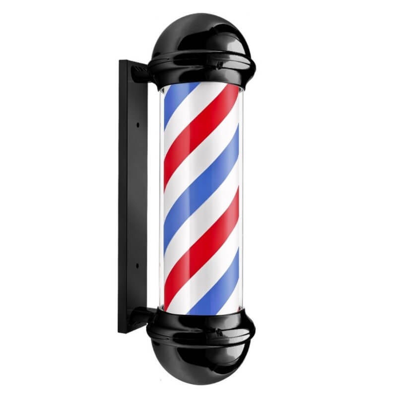 Illuminated and rotating barber sign 70 cm
