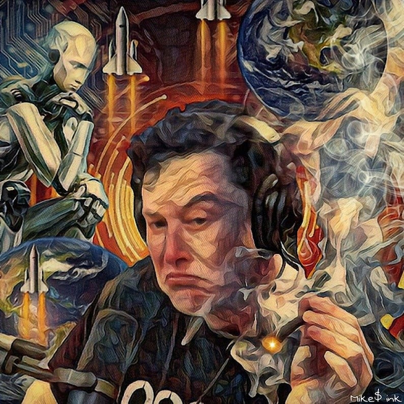 Elon Musk on the Joe Rogan Experience Canvas or Paper Art - Etsy
