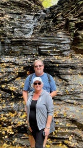 Mireille and I in front of the eternal flame