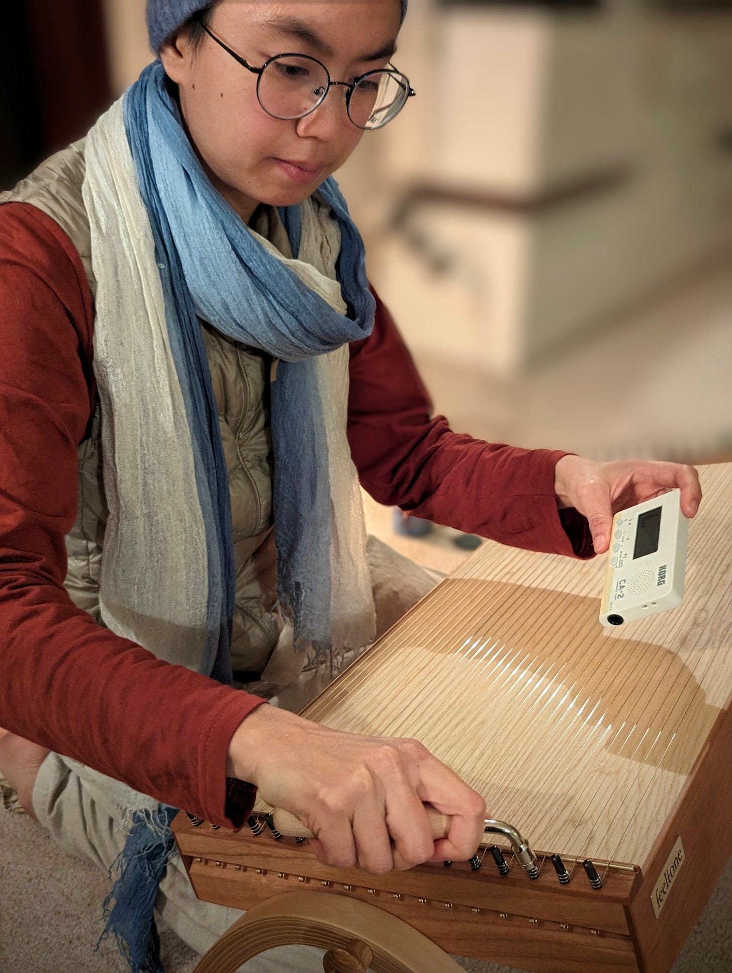 Tuning the monochord instrument using a digital frequency measure