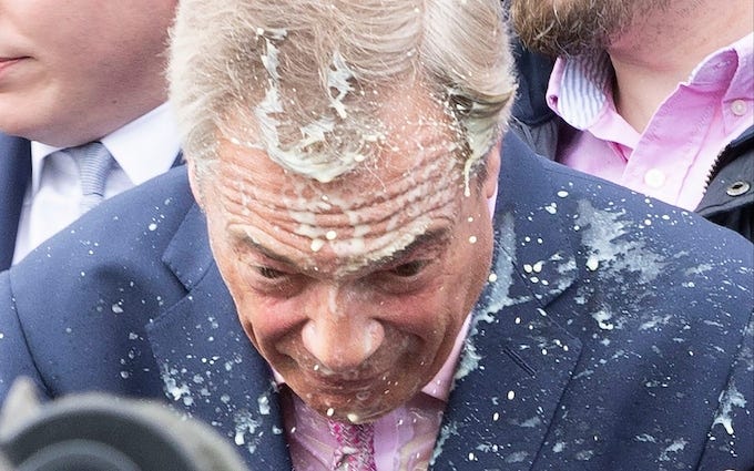 Woman wrongly accused of Victoria Thomas-Bowen milkshake attack on Nigel  Farage muses legal action