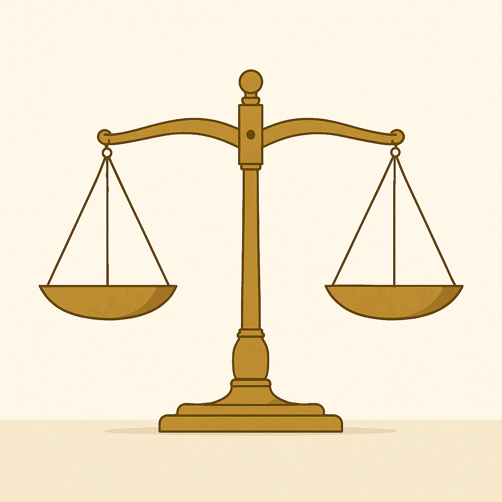 Illustration of a balance scale representing contingencies and competitiveness in Bay Area real estate.