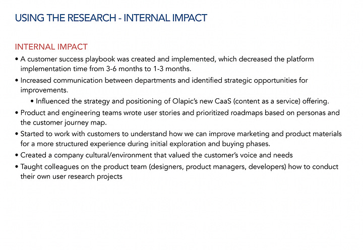 Screenshots from a successful UXR case study