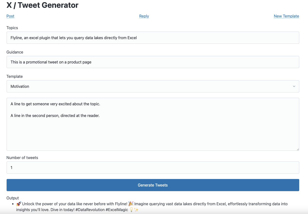 Today’s feature - a simple X idea generator
