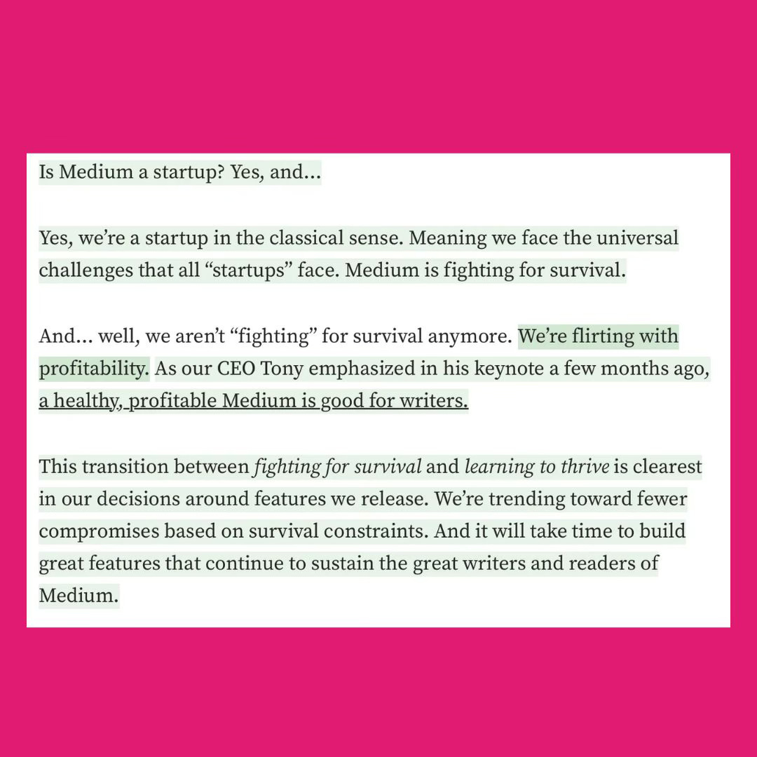 medium employee statment about the status of the company