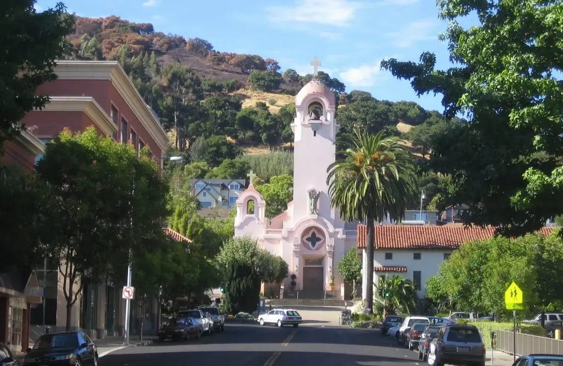 Downtown San Rafael, CA — home of Flyte Racquet Club