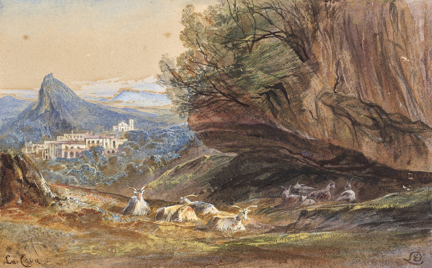 La Cava (the cave), Italy: Edward Lear 1888