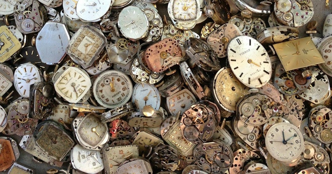 vintage brown and white watch lot