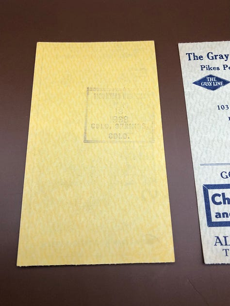 historic Broadmoor–Cheyenne Mountain Highway toll road ticket gallery